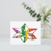 Joodse ster ijzerwerk kunst briefkaart (Staand voorkant)
