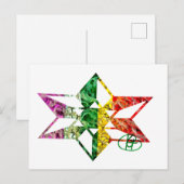 Joodse ster ijzerwerk kunst briefkaart (Voorkant / Achterkant)