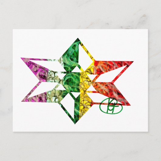 Joodse ster ijzerwerk kunst briefkaart (Voorkant)