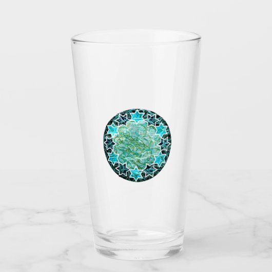 Joodse ster Medallion Pub Cup Glas (Voorkant)