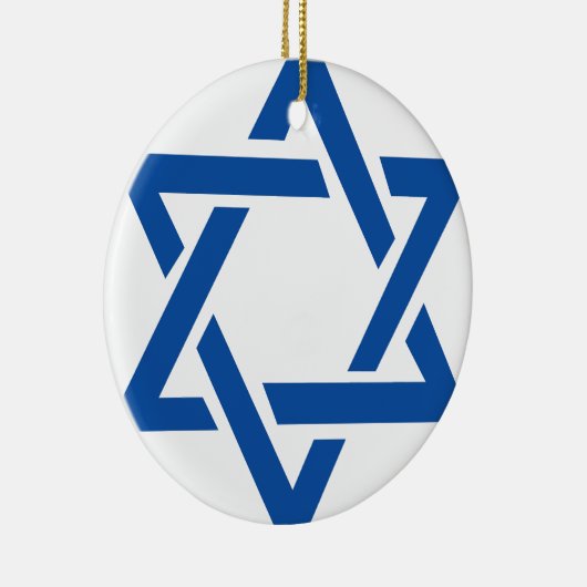 Joodse ster van David Blue Keramisch Ornament (Rechts)