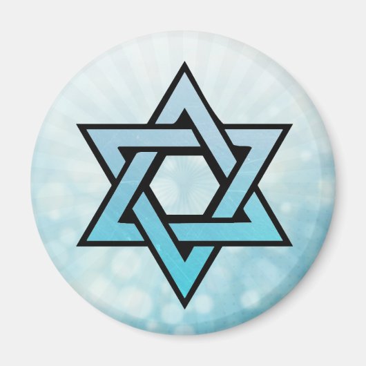 Joodse ster van David Blue Magnet (Voorkant)
