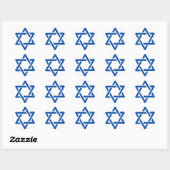Joodse ster van David Blue Ronde Sticker (Vel)