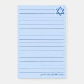 Joodse ster van David Custom Blue Line Post-it® Notes (Voorkant)