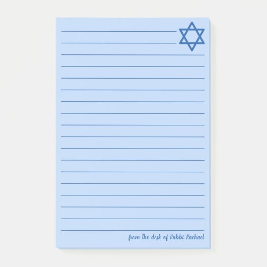 Joodse ster van David Custom Blue Line Post-it® Notes (Voorkant)