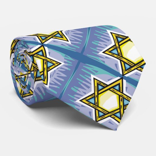 Joodse ster van David Design Man Necktie Stropdas (Opgerold)