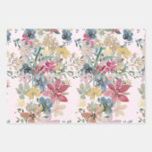 Joodse ster van David Elegant Roze Bloemen Inpakpapier Vel (Voorkant 3)