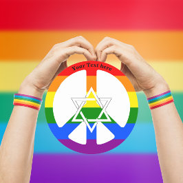 Joodse ster van David Gay Praid Rainbow Flag Peace Ronde Sticker