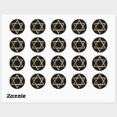 Joodse ster van David Gold Religious Symbol Ronde Sticker (Vel)
