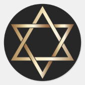 Joodse ster van David Gold Religious Symbol Ronde Sticker (Voorkant)