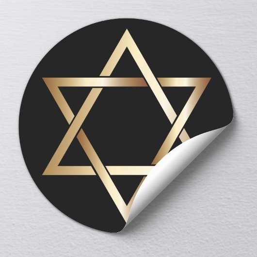 Joodse ster van David Gold Religious Symbol Ronde Sticker