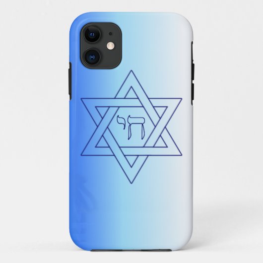 Joodse Ster Van David Hebreeuwse Chai Case-Mate iPhone Case (Achterkant)