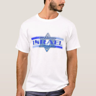 Joodse Ster van David Israël Blauw en Wit T-shirt