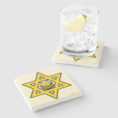 Joodse ster van David met een honingbijen Stenen Onderzetter (Zijkant)