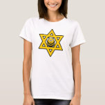 Joodse ster van David met een honingbijen T-shirt<br><div class="desc">Heldere gele ster van David met een honingbij. Geweldig voor Rosh Hashanah of Chanukah.</div>