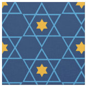 Joodse ster van David Pattern Blue Stof (Close Up)