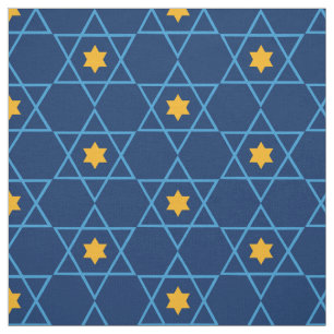 Joodse ster van David Pattern Blue Stof