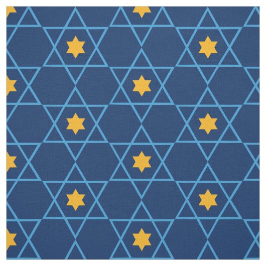 Joodse ster van David Pattern Blue Stof (Swatch)