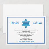 Joodse ster van David Twins Bar Mitzvah Uitnodigin Kaart (Voorkant / Achterkant)