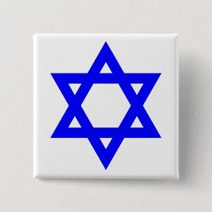 ✡︎ Joodse ster van David Vierkante Button 5,1 Cm