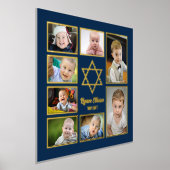 Joodse ster van David Voeg je eigen foto's toe 7 F Folie Afdrukken (Laagn)