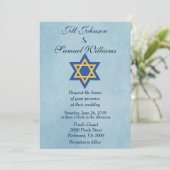 Joodse ster van David Wedding Kaart (Staand voorkant)