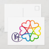 Joodse Ster van Harten Kunst Briefkaart (Voorkant / Achterkant)