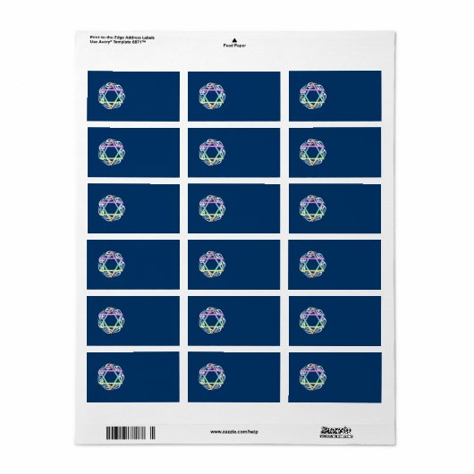 Joodse Sterkleuren Etiket (Full Sheet)