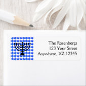 Joodse sterren en Menorah Etiket (Insitu)