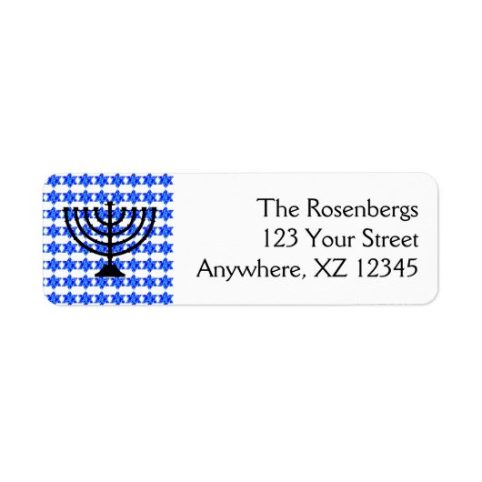 Joodse sterren en Menorah Etiket (Voorkant)
