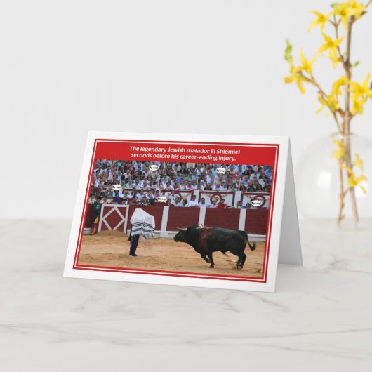 Joodse Stierenvechter Gr Grappige Shlemiel wordt Kaart (Gele Bloem)