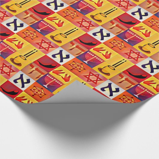 joodse symbolen cadeaupapier (Hoek)