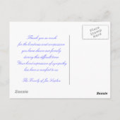 joodse sympathie dank u Briefkaart (Achterkant)