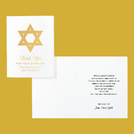 Joodse sympathie dank u gouden folie ster van Davi Kaarten