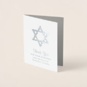 Joodse sympathie dank u zilveren folie ster david folie kaarten (Voorkant)