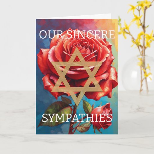 Joodse Sympathie Kaart - Rode Rozen (Gele Bloem)