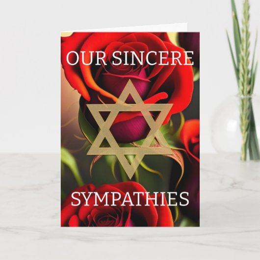 Joodse Sympathie Kaart - Rode Rozen (Voorkant)