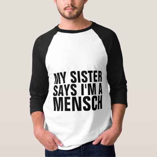 Joodse T-shirts voor broer, MENSCH (Voorkant)