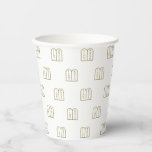 Joodse Torah goud en wit patroon Hanukkah Papieren Bekers<br><div class="desc">Joodse Torah faux goud en wit patroon Hanukkah,  Chanukah,  bar mitzvah,  bat mitzvah,  Shabat,  Joodse Feestdagen,  elegante papierbekertjes</div>