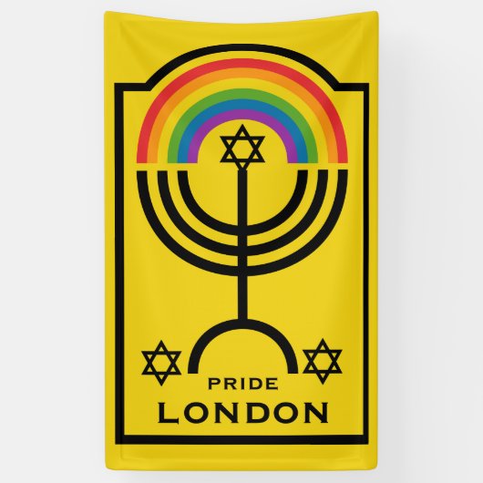 Joodse trots LGBTQ Spandoek (Verticaal)