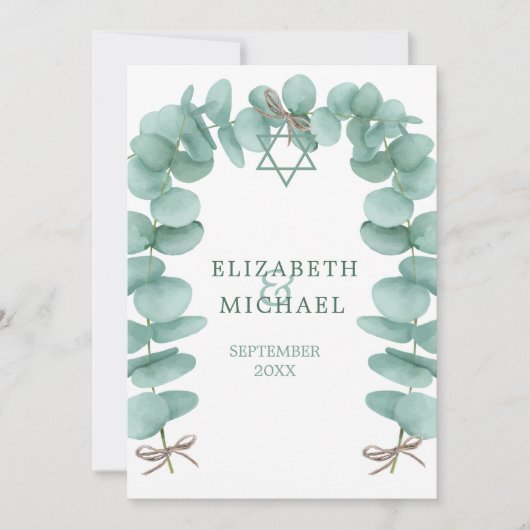 Joodse Trouw Chuppah Eucalyptus Loof Groen Kaart (Voorkant)
