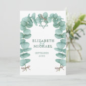 Joodse Trouw Chuppah Eucalyptus Loof Groen Kaart (Staand voorkant)