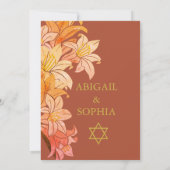 Joodse Twin Meisjes Bloemen Naming Terracotta Hebr Kaart (Achterkant)