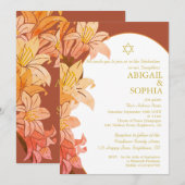 Joodse Twin Meisjes Bloemen Naming Terracotta Hebr Kaart (Voorkant / Achterkant)