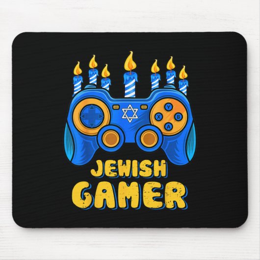 Joodse Video Game Controller Gamer Chanoeka Boy Ki Muismat (Voorkant)