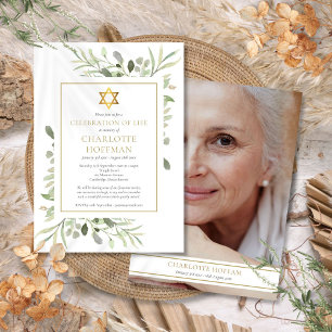 Joodse viering van het leven begrafenis groen Foto Kaart