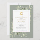 Joodse viering van het leven begrafenis groen kaart (Voorkant)