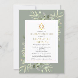 Joodse viering van het leven begrafenis groen kaart