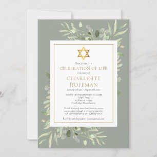 Joodse viering van het leven begrafenis groen kaart