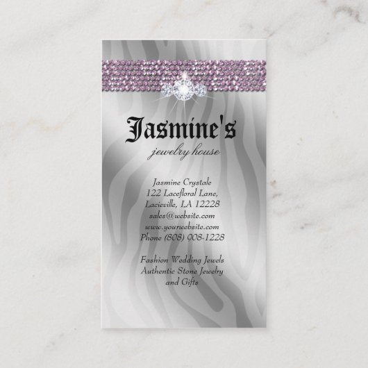 Joodse Visitekaartje Afrikaanse Amerikaanse Zebra  (Achterkant)